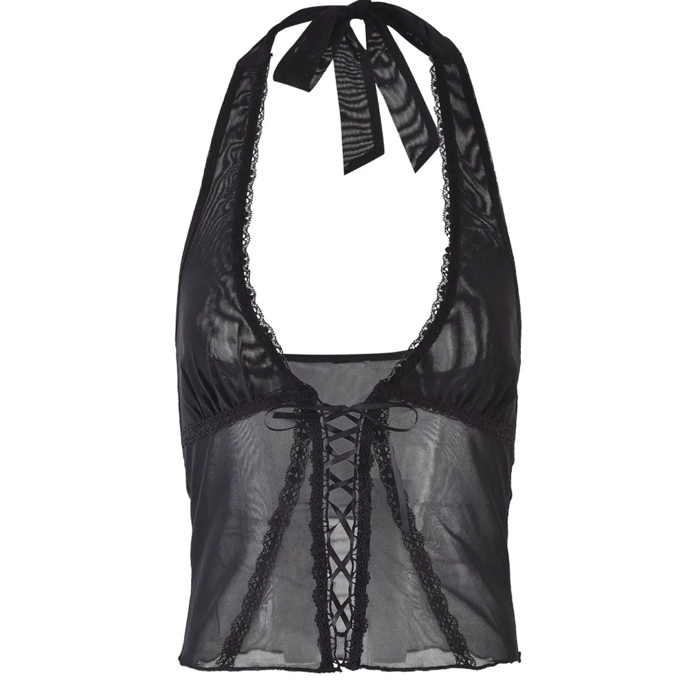 Tiger Mist Black Cut Out Crop Tank Top sold out online
